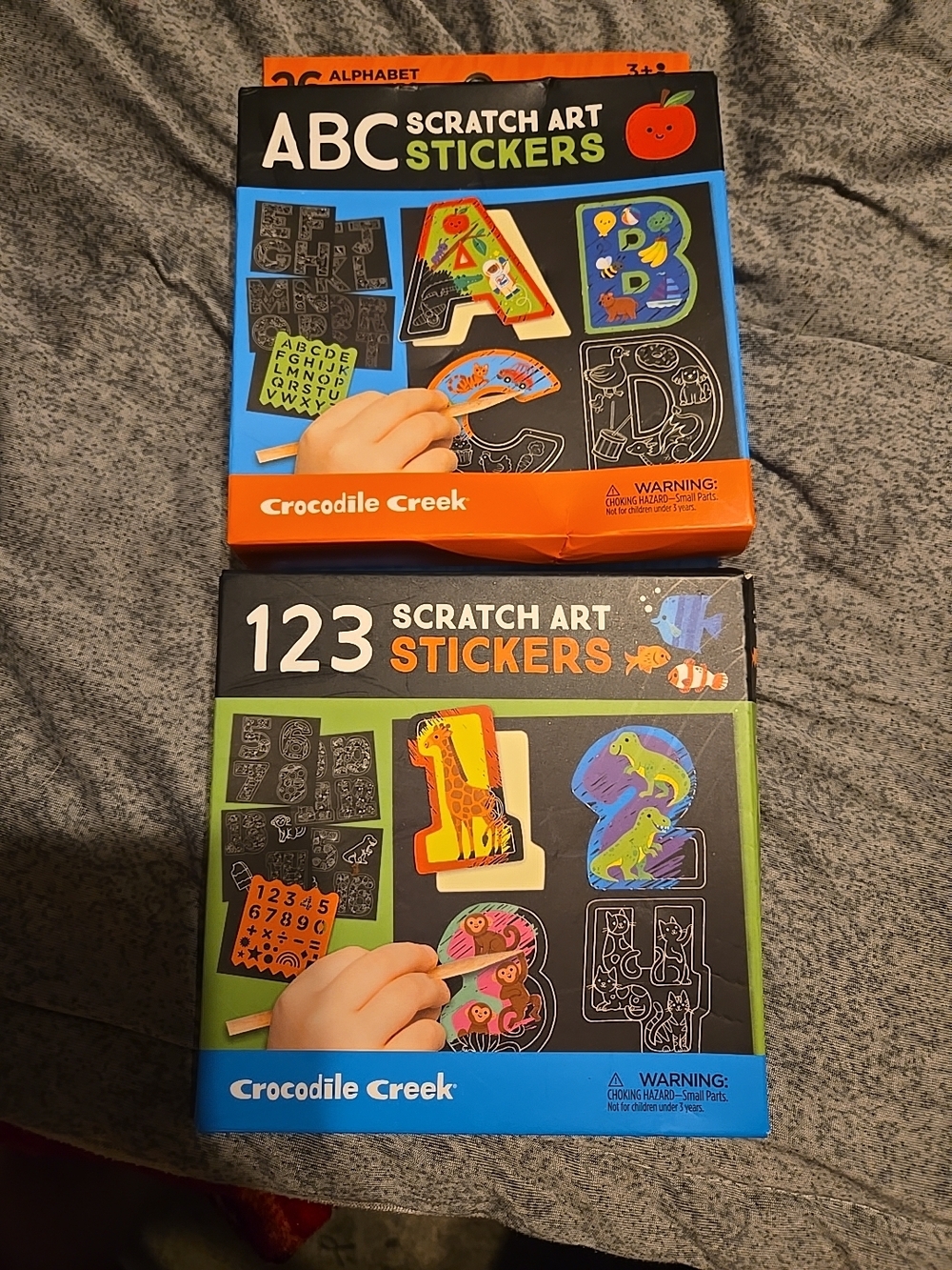 Crocodile Creek ABC & 123 Scratch Art Stickers - Colorful Educational Pack